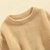プルオーバーエステル生まれの女の男の子編み長い袖の冬のセーターソリッドルーズカジュアルトップスキッズ服5Y 230619