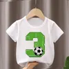 T-shirts Summer Boys Girls Football T Shirts Birthday Shirt 1-12 Years Boy Soccer Sport T-shirt för barn födelsedagspresent Tshirt Tops 230617