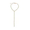 Łańcuchy luksusowe długi wisiorek wisiorek dhinestone dhoker naszyjnik dla kobiet kołniery seksowne kryształowy łańcuch klatki piersiowej akcesoria biżuterii