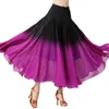 Abbigliamento da palcoscenico Costume da ballo da sala per le donne Gonna da ballo di valzer flamenco Pratica classica Gradiente a strati Grandi gonne a battente