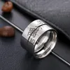 Cluster Rings Couple Stainless Steel Pair Chinese Ancient Lucky Text Meaning Titanium Wholesale Pinkie Tail