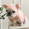Dog Apparel Dog Cute Pig Head Hoodies Clothes Pet Puppy Cartoon Costumes Plush Jumpsuit for French Bulldog Teddy Clothes SML 230617