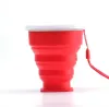 折りたたみやすいドリンクカップボトル屋外ポータブルシリコンリトラクタブルカップ旅行キャンプ用の伸縮式水飲料飲料ボトル0619