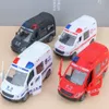 Diecast Model Car Inertial Car Toy Fire Truck Ambulance Car Model Inget batteri krävs Öppningsbar dörr Drop-resistent Smooth Surface Coasting 230617