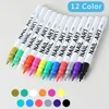 Paznokcie paznokci 12PCSSet Pistopry Wygodne chwyt graffiti Polskie markery PP Materiał Manicure DIY Art Domowa dostawa 230619