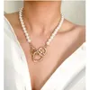 Pendentif Colliers Mode De Luxe Perle Collier Avec Amour Coeur Boucle Tour De Cou Clavicule Chaîne Esthétique Bijoux Cadeaux Pour Les Femmes