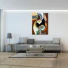 Contemporary Abstract Oil Painting on Canvas Body with Mom Artwork Vibrant Art for Home Decor