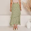 Gonne Gonna lunga con stampa floreale Donna 2023 Summer Boho Abiti Donna High Low Side Vita elastica Swing Maxi Beach