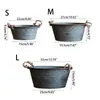 Planters Pots Cute and Functional Round Bucket Planter Farmhouse Kitchen Table Decorative Tray Rustic Decor Great Seasonal Decor 230620