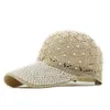 Ball Caps Summer Women's Hollow Baseball Cap Pearl Декоративная праздничная сетчатая шляпа кость Gorras регулируемая солнцезащитная шляпа Hombre 230619