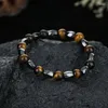 Charm Bracelets Perda de Peso Pulseira Magnética de Hematita Masculina Olho de Tigre Contas de Pedra Casal Para Mulheres Cuidados com a Saúde