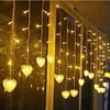 4M 96 LEDS 18P Hearts Love Shape LED String Curtain Light For Christmas Wedding Party Decoration Chandelier Luminarias