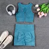 Yoga Outfits 2 Delige Set Vrouwen Naadloze Sportkleding Fitness Kleding Leggings Outfit Trainingspak Actieve Sets M06