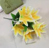 Decorative Flowers 5pcs Artificial Lily Flower Branch For Plant Wall Background Wedding Home Al Office Bar