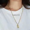 Pendant Necklaces Initial Letter Pendant Neckles Charm Gold Color Stainless Steel Letter Square Neckle For Women Alphabet Jewelry DGP62B3 J230620