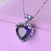 Pendanthalsband 925 Sterling Silver Chain 45cm hals Natural Amethyst Topaz Pendant Beautiful Women Gemstone Wedding Bizuteria Pendant J230620