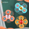 Baby Bath Spinner Rotating Suction Cup Spinning Top Animal Spin Sucker Insect Fidget Fingertip Toys Kids Funny Rattles Teether L230518