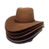 Cloches Fast Drop Cowboy Hat Unisex Faux Leather Sunhat Wild Brim Panama Shats Sator Sombrero de Vaquero Occidental 230620