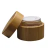 30g 50g Glass Jar with bamboo outer Empty Cream Jars Cosmetic Packaging Containers Pot With Lid For Hand cream Container F319 Labkr