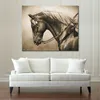 Abstract Canvas Art Western Horse in Sepia Handgjord oljemålning Modern Decor Studio Apartment