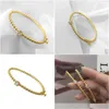 Manchette De Mode En Acier Inoxydable Perles Bracelet Ouvert Bracelets Pour Femmes Hommes Bracelet Couple Amant Bijoux Cadeaux Drop Delivery Dh4Eq