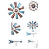 Garden Decorations Wrought Iron Rotating Windmill Metal Wind Spinner Landscape Ornament for Outdoor Courtyard Yard Lawn Pinwheel Decor Supplies 230620