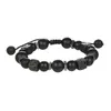 Charm Bracelets Hand-woven Volcanic Natural Stone Square Bracelet For Women Men Elastic Rope Beads Yoga Adjustable Braided Jewelry