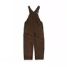 Herrbyxor vintage corduroy one bit bibbyxor raka hängslen avslappnad förtjockad höstvinter jumpsuits overaller