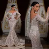 Elegante Uit De Schouder Zeemeermin Trouwjurk Sweetheart Lovertjes Kant Arabisch Backless Kwastje Trompet Bruidsjurken Robe De Soiree