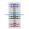 Bracelets porte-bonheur 12 pièces/ensemble Bracelet papillon multicolore perles de cristal bohème corde à main filles accessoires de fête livraison directe Otylc