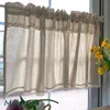 Curtain Half with Crochet Lace Short Curtains for Kitchen Window Cotton Linen Cafe Cabinet Cover Dustproof Rustic 230619