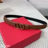 Belt for Women Genuine Leather Belt Luxurys Woman Waistband Cintura Ceinture Mens Thin Golden Red Buckle Belt 2.5cm 2211222D