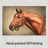 Horse Abstract Canvas Art Secretariat at Claiborne Painting Handmade Modern Decor for Entryway