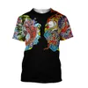 Męskie tshirty Summer 3d Tshirt samuraja anime harajuku luźne onek krótkie rękawie w stylu sondy street menu ubrania 230620