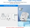 Adaptateur de prise de voyage européen Adaptateur de prise US vers Europe 1 USB et 1 adaptateur international USB-C pour la plupart des pays européens comme l'Italie Espagne France