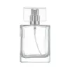 50 ml glas tomma parfymflaskor atomiserare påfyllningsbar sprayglasflaska fyrkantig flaska snabb frakt F1106 nmkhh