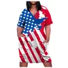 Casual Dresses American Flag Women Fashion Dress Sexy Elegant African Midi Usa Party Evening Sundress Vintage