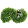 Decorative Flowers 2 Pcs Artificial Grass Ball Topiary Simulation Balls Fake Planta Ceiling Green Plastic Hanging Decor Home