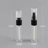 Tube/bouteille de brillant à lèvres noir transparent de 45 ml, mini stylo torsadé rond vide, stylo à cadran en plastique jetable avec pointe en silicone F2227 Oqwqn