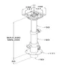 Base de pedestal de mesa de alumínio Stowable de 3 estágios para montagem em barco marinho de 290-690 mm