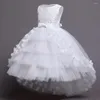 Flickaklänningar 2023 sommar baby fest klänning barn kläder barn elegant födelsedag prinsessa bröllop prom dans kostym vestidos1-12 år