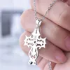 Pendentif Colliers Rétro Creative Argent Plaqué Jésus Croix Pour Femmes Et Hommes Blanc CZ Pierre Incrustation De Mode Bijoux Cadeau De Fête