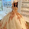 Abito da principessa scintillante dolce 16 Quinceanera con paillettes applique in rilievo abito da spettacolo per ragazza messicana abito da compleanno 322