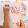 Tofflor Summer New 2022 Shining Gem Candy-Colored Women Rhinestone Gemstone Slippers Outdoor Wild Casual Flat Non-Slip Ms Slippers J230620