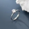 Anelli a cluster Mloveacc Big Stone Engagement Ring 925 Sterling Silver Zirconia for Women Wedding Biteielli