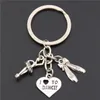 Ich liebe es, Schlüsselschuhe zu tanzen Skatingschuhe Charme Make -up Anhänger Wein Keyring Frauen Tennisschmuck