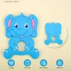 Sunrony Cartoon Animal Elephant Silicone Bead Teether Clip Food Grade Pendants DIY Pacifier Chain Associory Baby Bearing Toys L230518