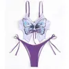 Traje de baño para mujer VigoBreviya Estampado atado Mujeres Sexy Corte alto Atado Tanga Bikini Conjunto Push Up Traje de baño Sin espalda Traje de baño de playa 230620