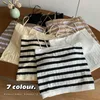 Women's Tanks Women Camisole Crop Top With Build-in Wirefree Bras Femme Contrasting Colors Stripe Camis Tops Sleeveless Tees