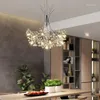 Chandeliers Modern LED Dandelion Chandelier Lighting Nordic Restaurant Pendant Lamps Bedroom Fixtures Dining Room Crystal Hanging Lights